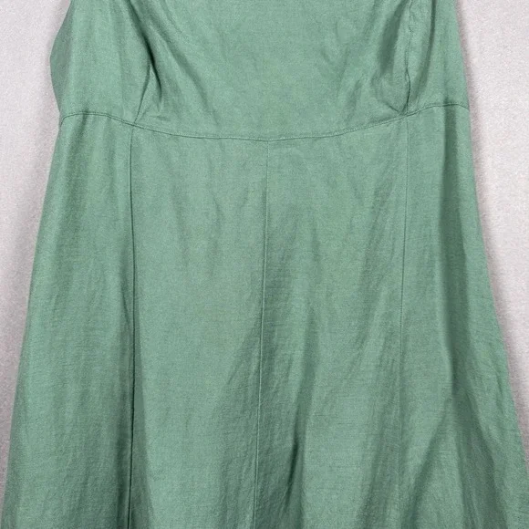 Madewell Tie-Back Midi Cami Dress Light Green Linen Blend - Picture 11 of 16